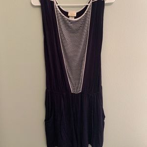 Navy Nautical Cotton Romper